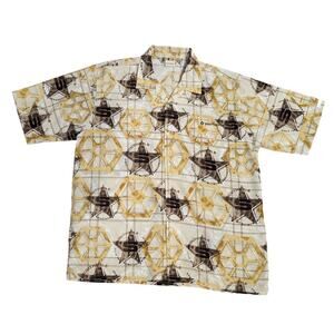 SOUTHPOLE XL 90s Y2K‎ Star Grid Print Button Front Short Sleeve Shirt